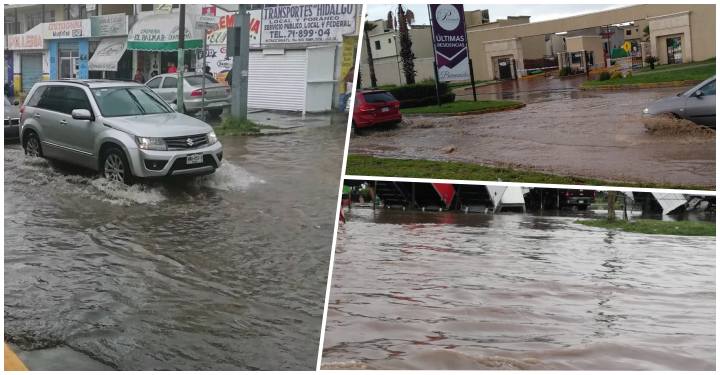 Intensa lluvia afecta las calles de Pachuca