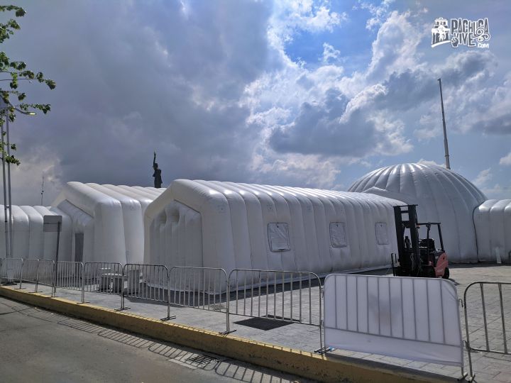 Así luce el hospital inflable instalado en Pachuca para enfrentar al coronavirus