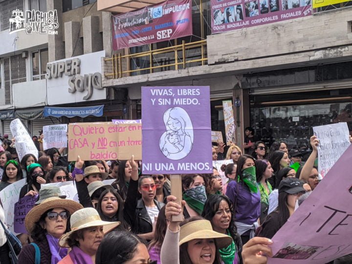 Miles de mujeres marchan en Pachuca para hacer oír su voz