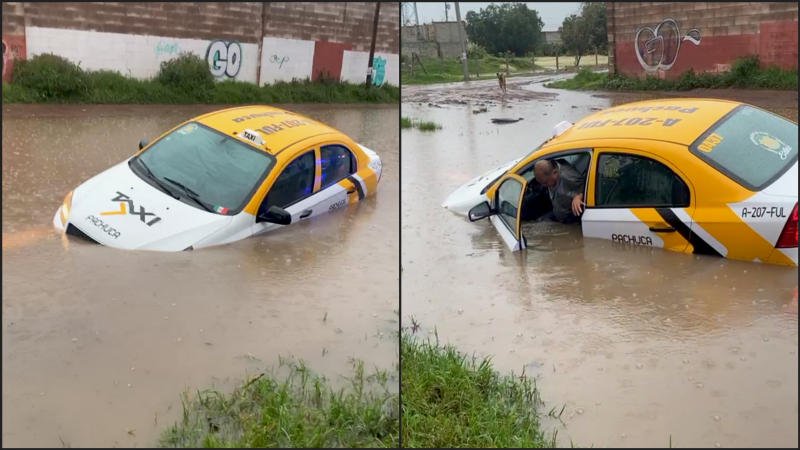 #FotosYVideos: Llueve sobre mojado en Pachuca; otro aguacero colapsa la ciudad