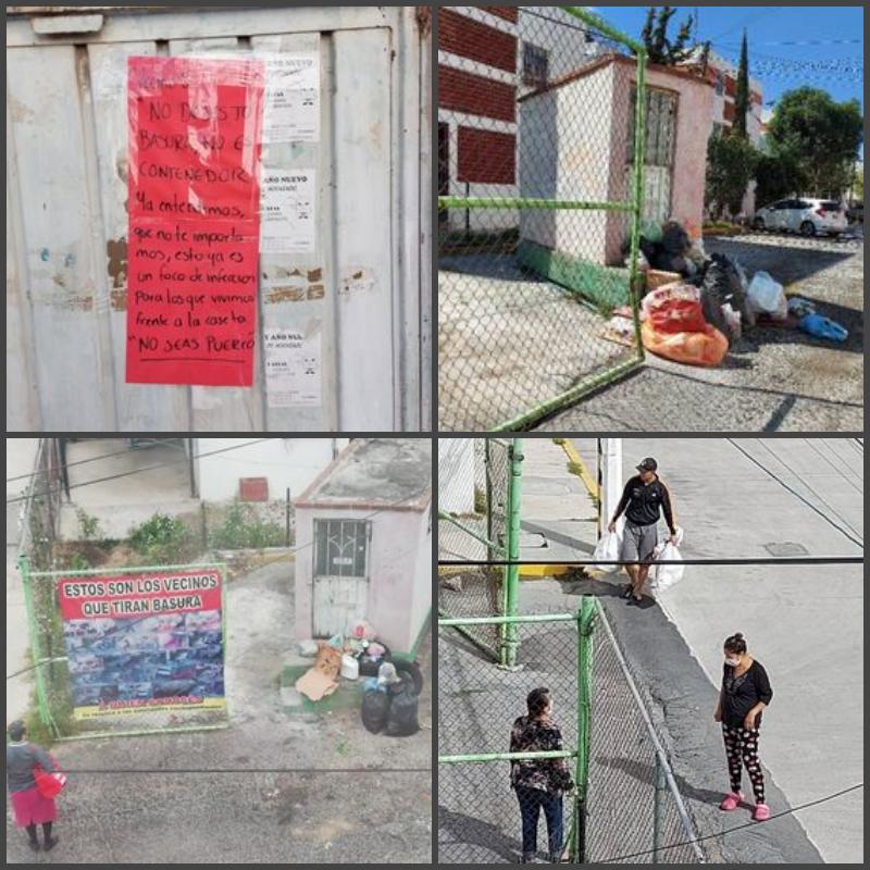 #Fotos: Exhiben a vecinos que tiran basura en la calle en colonia de Mineral de la Reforma