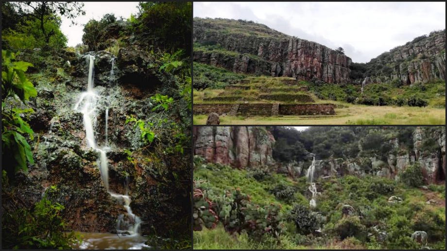 Ciclón Grace creó una bella cascada en esta zona arqueológica de Hidalgo