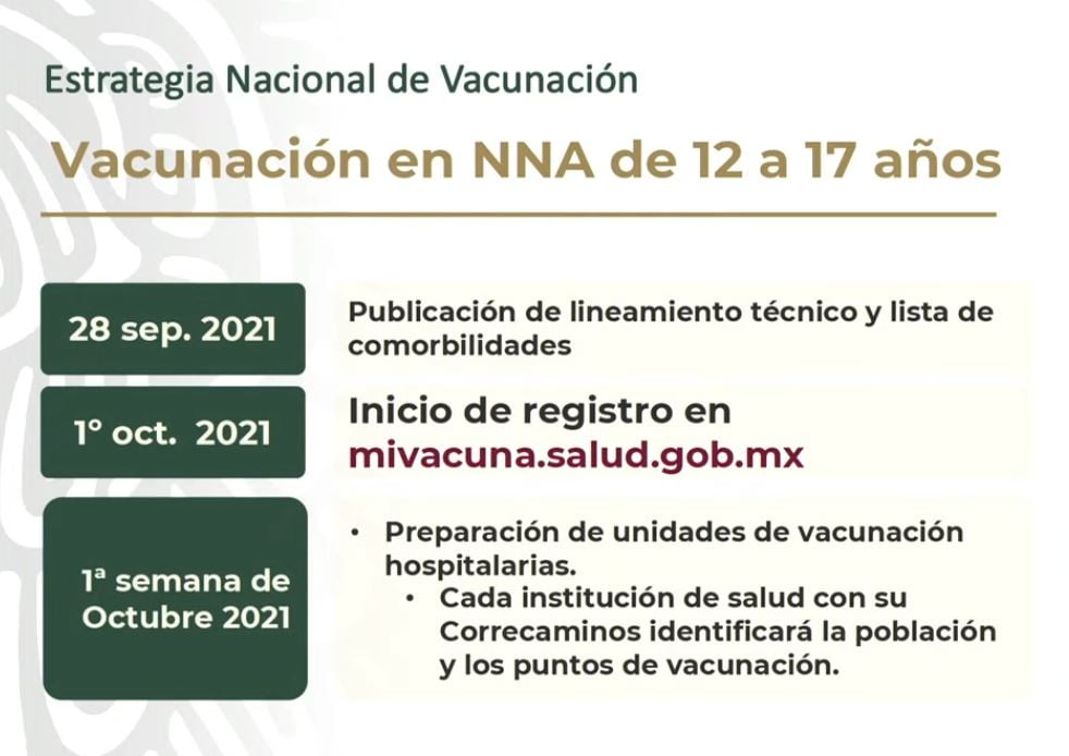 Anuncian vacunación para niñas, niños y adolescentes en México; estos serán los criterios