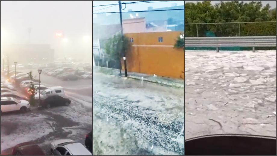 Se desata fuerte granizada en sur de Pachuca y en autopista a CDMX