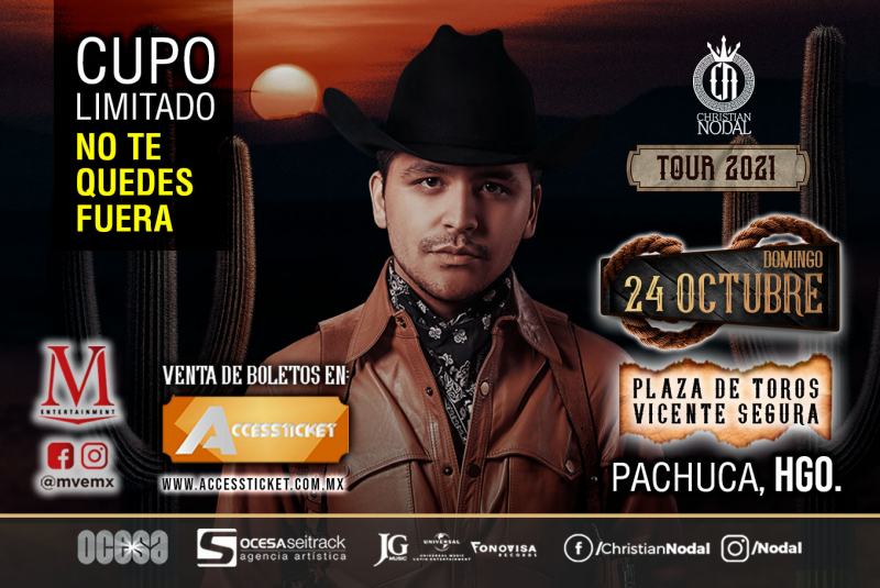 Vuelven los conciertos a Pachuca: Matute y Christian Nodal, en octubre