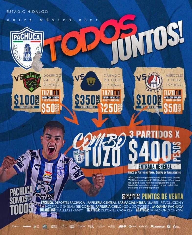 Tuzos lanzan combo de entradas para partidos restantes en el estadio Hidalgo