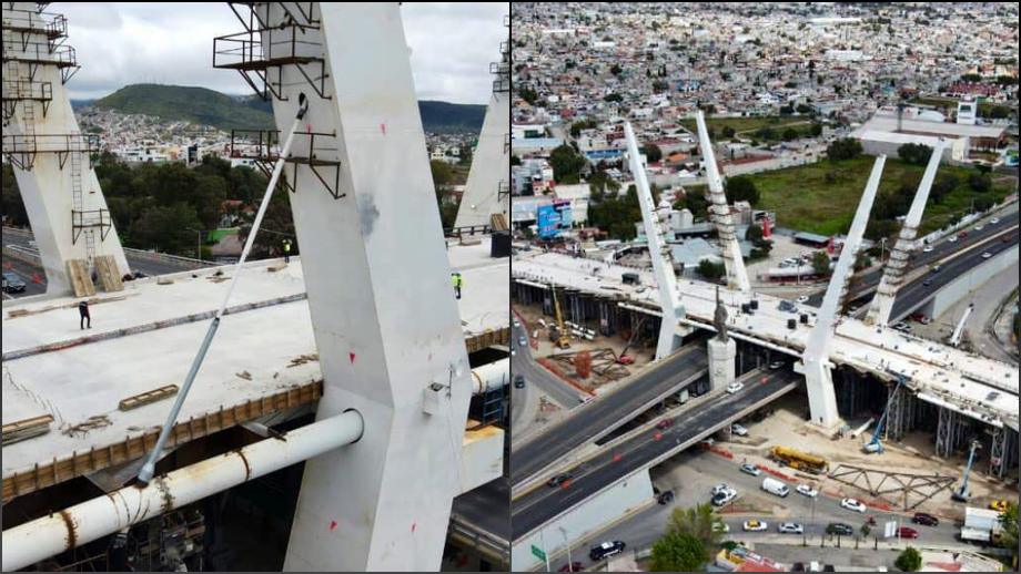 Comienza colocación de tirantes en puente de Pachuca