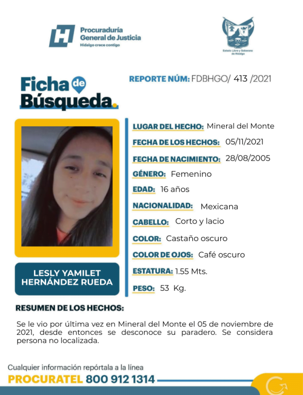 Desaparece jovencita en Pueblo Mágico de Hidalgo; activan búsqueda