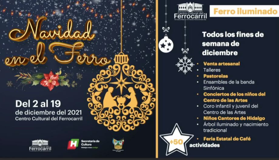 Habrá festival de Navidad con conciertos, pastorelas y ferro iluminado en Pachuca