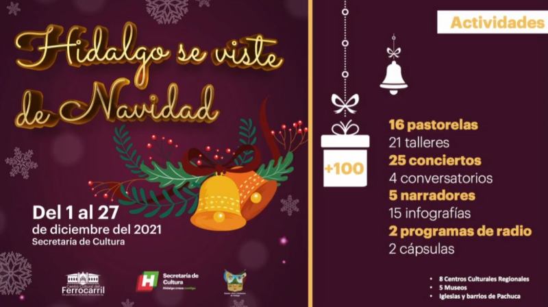 Habrá festival de Navidad con conciertos, pastorelas y ferro iluminado en Pachuca