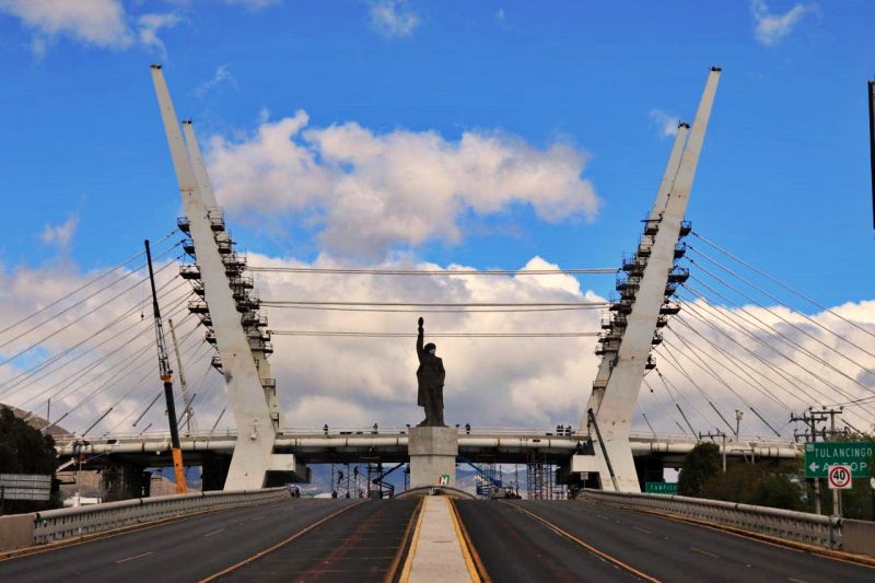 #Fotos: El puente atirantado de Pachuca, en su etapa final de construcción