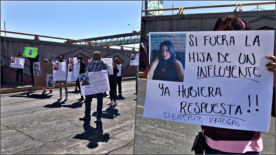 Familiares de jóvenes desaparecidas bloquean bulevar Felipe Ángeles de Pachuca