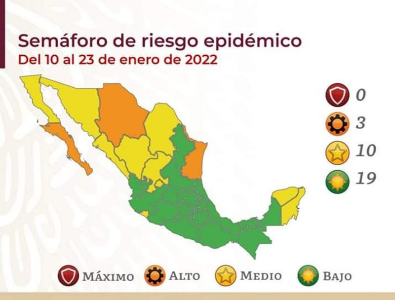 Fuertes cambios en el semáforo de riesgo; así quedará del 10 al 23 de enero