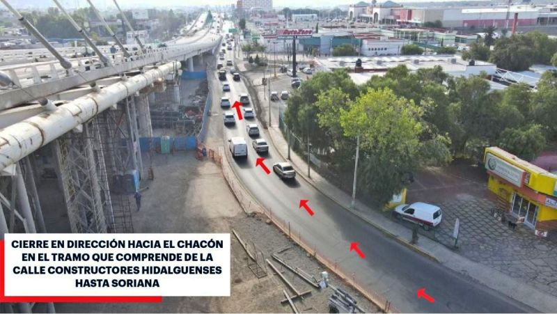 Más cierres por obras del puente atirantado de Pachuca en estos días y horarios