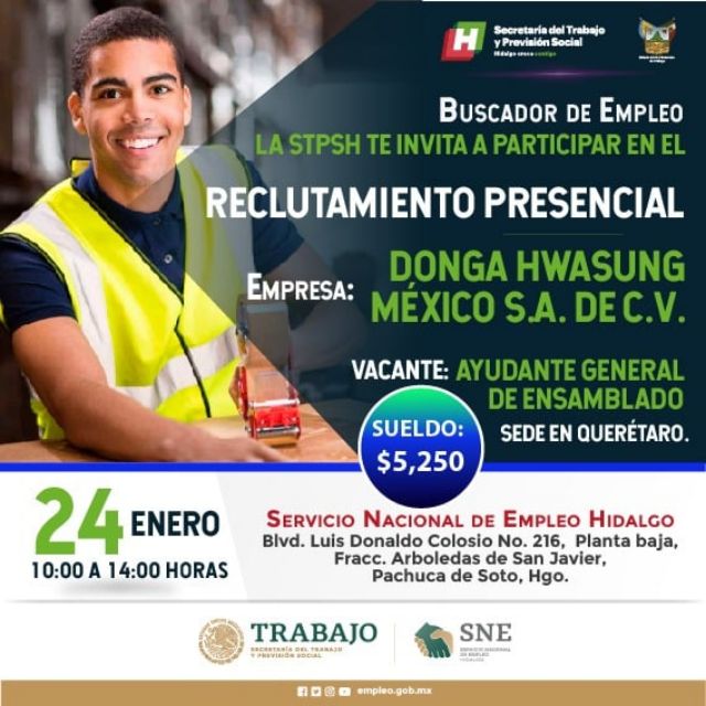 ¿Buscas trabajo? Empresa realizará reclutamiento en Pachuca