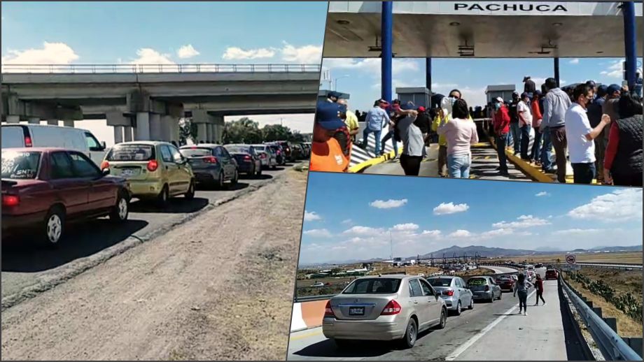 #Manifestación: Inicia movilización de docentes en la México-Pachuca y carreteras de Hidalgo