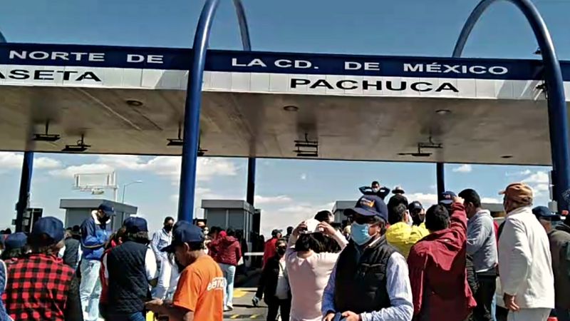 #Manifestación: Inicia movilización de docentes en la México-Pachuca y carreteras de Hidalgo