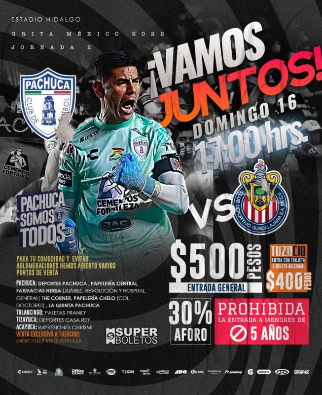 Elevan precios de entradas para el Pachuca vs. Chivas