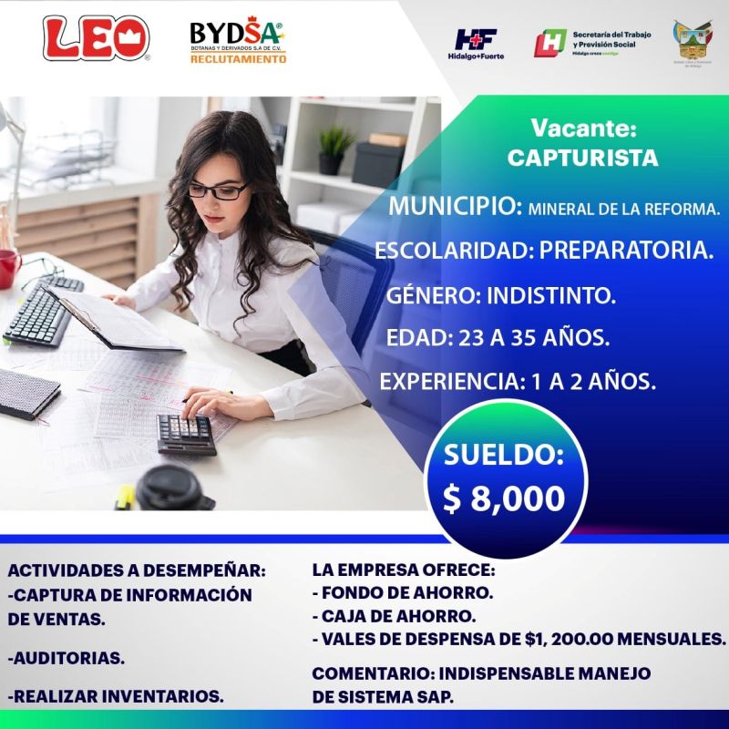 Empresa ofrecerá empleos en Pachuca con sueldos de hasta $11,000