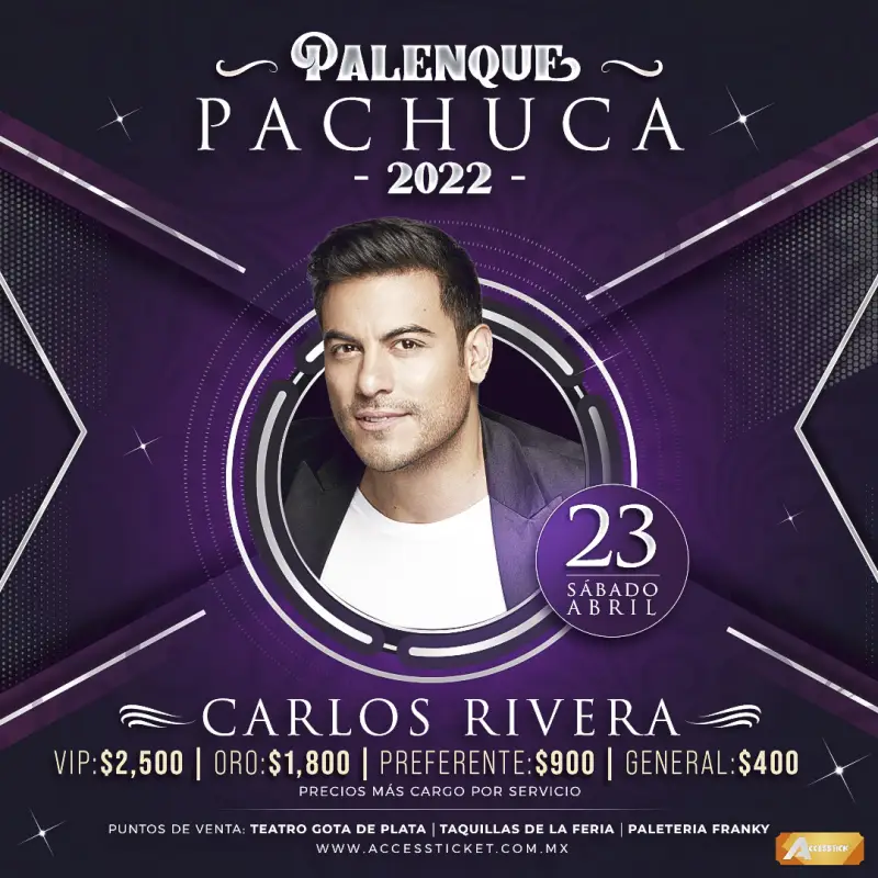 Carlos Rivera se presentará en Pachuca, en abril