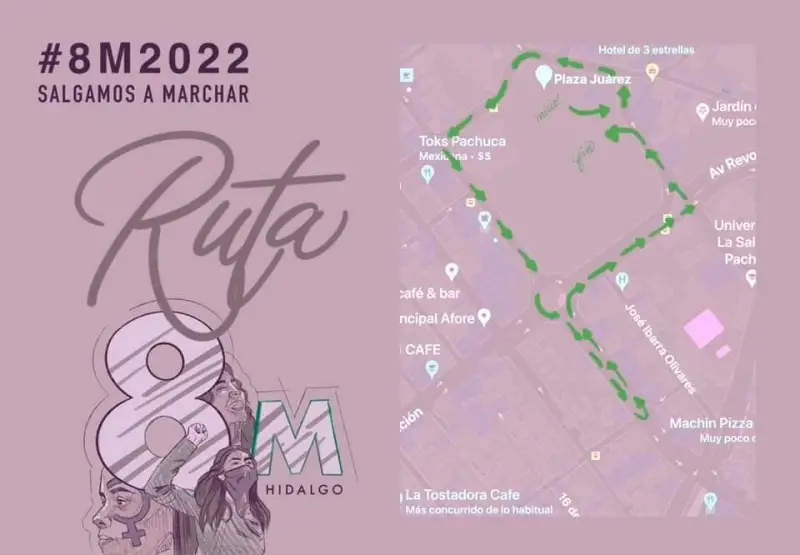 #8M2022: Habrá marcha feminista en Pachuca; este será el recorrido