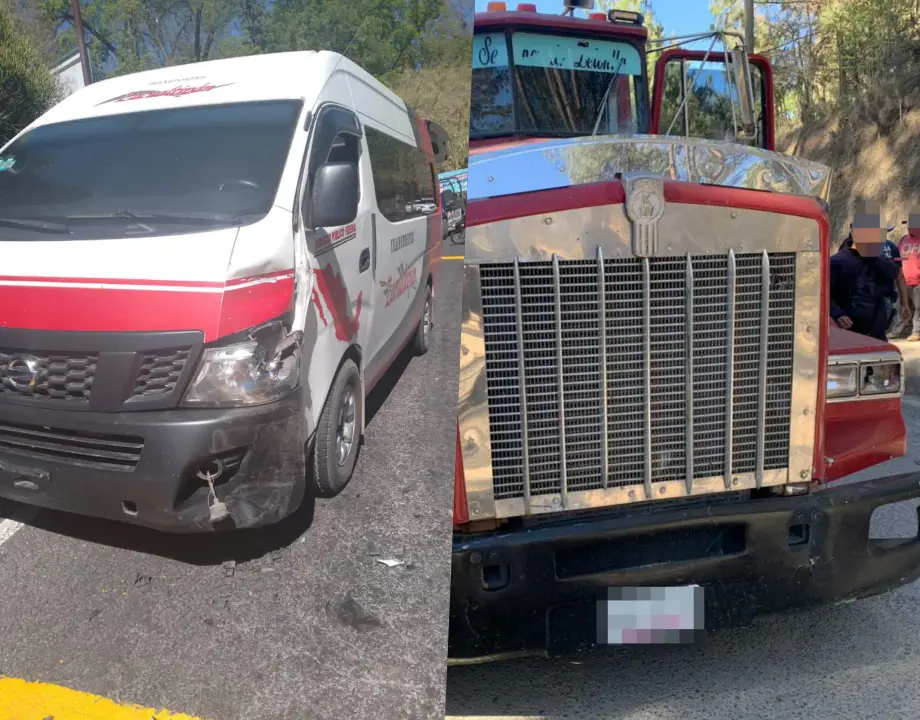 Tractocamión robado en Hidalgo arrasa con vehículos y patrullas durante persecución