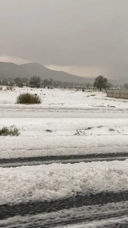 #Granizada: Se pinta de blanco la Pachuca - Ciudad Sahagún (fotos)