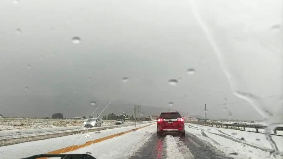 #Granizada: Se pinta de blanco la Pachuca - Ciudad Sahagún (fotos)