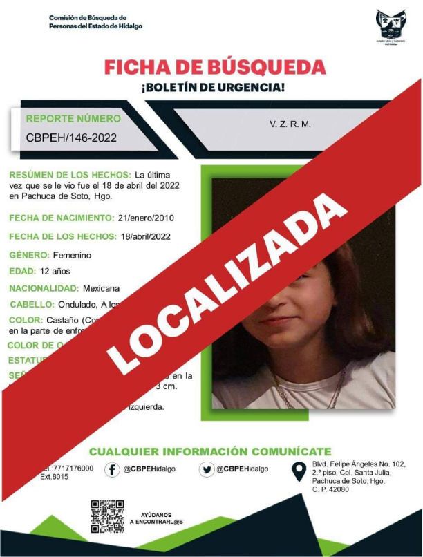 Tiene 12 años de edad y desapareció en Pachuca