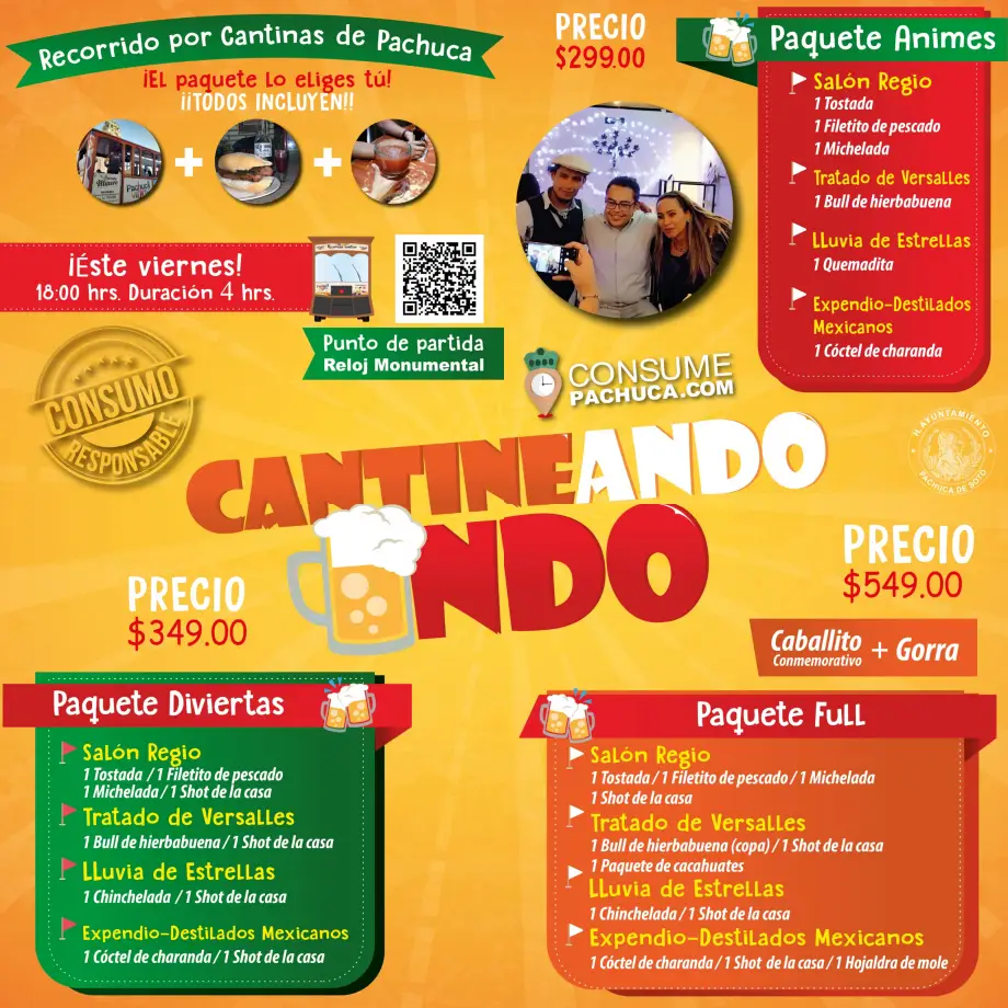 #CantineandoAndo: paquetes y precios del tour de cantinas en Pachuca este viernes