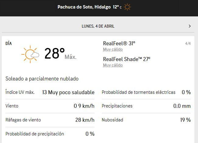 Calorón y radiación UV extrema esta semana: hasta 48 grados en Hidalgo