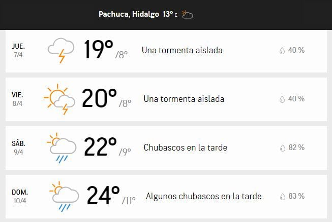 El calor dará tregua; frente frío bajará temperaturas en Hidalgo