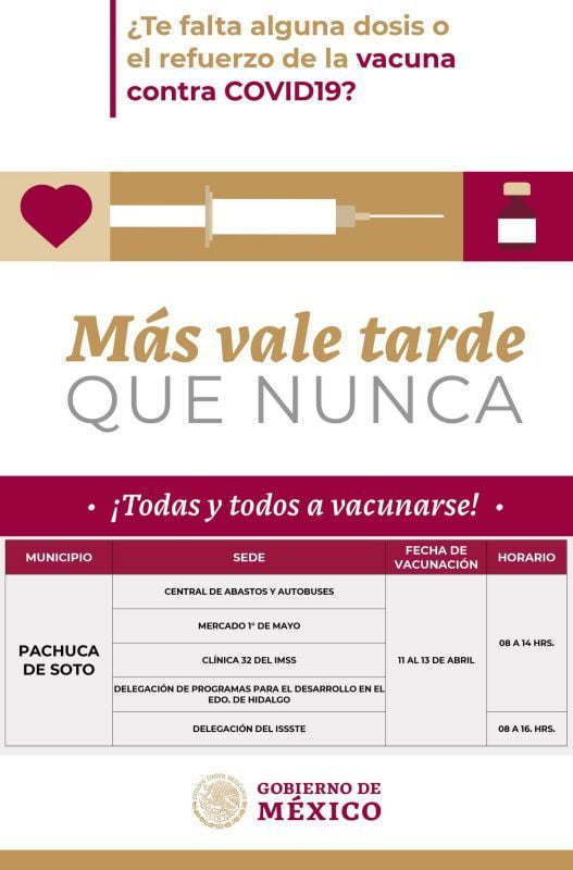 Centrales de abastos, de autobuses y un mercado: sedes de vacunación en Pachuca