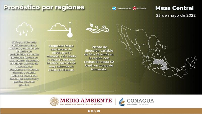 Se esperan tormentas con actividad eléctrica y posibles granizadas en Hidalgo