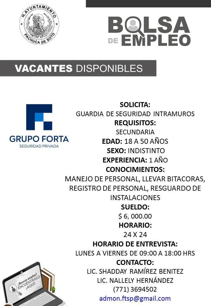 Ofrecen empleos en Pachuca con sueldos de hasta $12,000