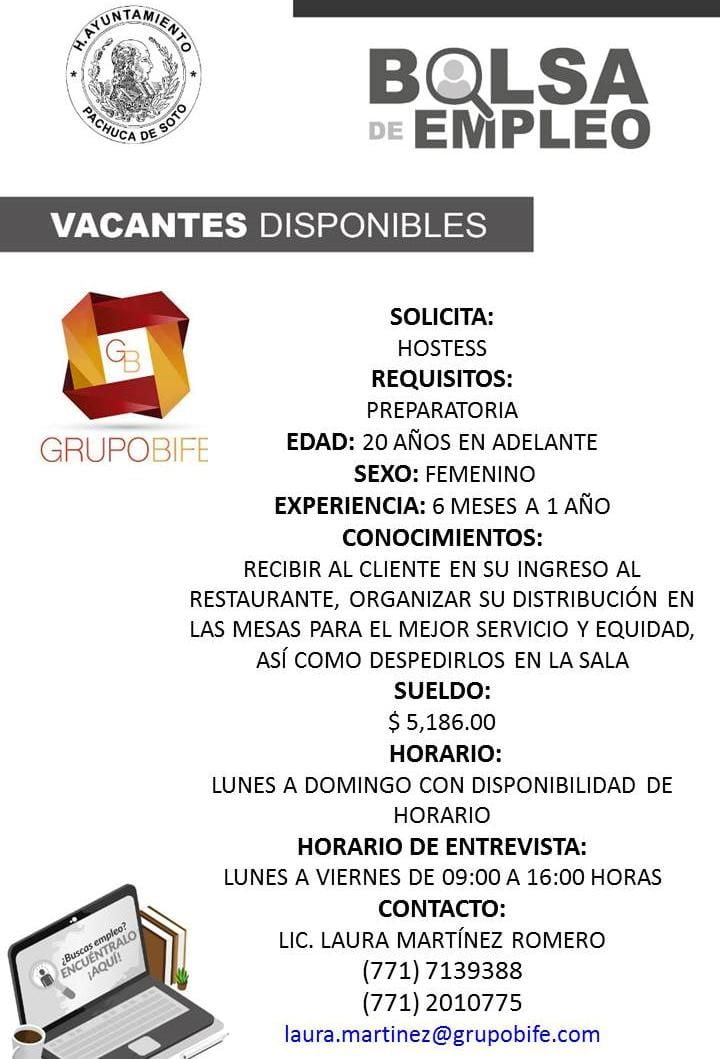 Ofrecen empleos en Pachuca con sueldos de hasta 27 mil pesos