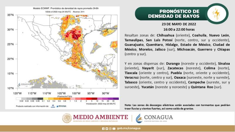 Se esperan tormentas con actividad eléctrica y posibles granizadas en Hidalgo