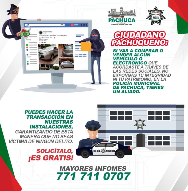 ¿Acordaste una compra-venta en Pachuca? Puedes hacer la transacción en instalaciones de la policía