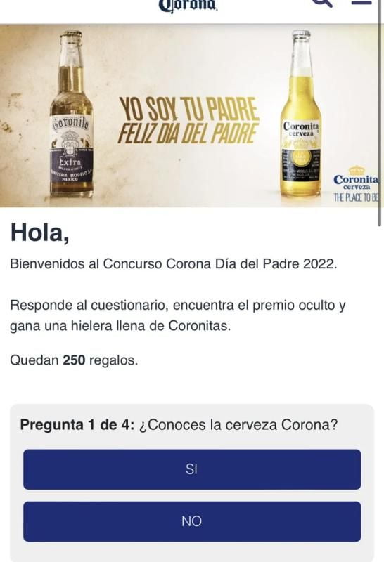 ¿Te llegó link para concurso de "Corona" del Día del Padre? Ojo, es virus