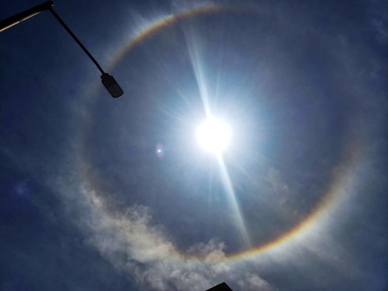 Así se vio el espectacular halo solar este lunes en Pachuca (fotos y video)