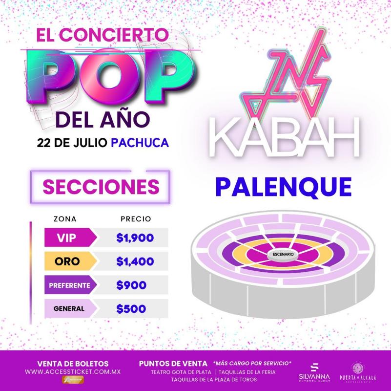 Concierto pop del año en Pachuca: precios para ver a JNS y Kabah