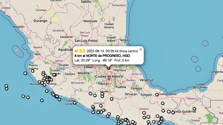 Se registra sismo con epicentro en Hidalgo este martes