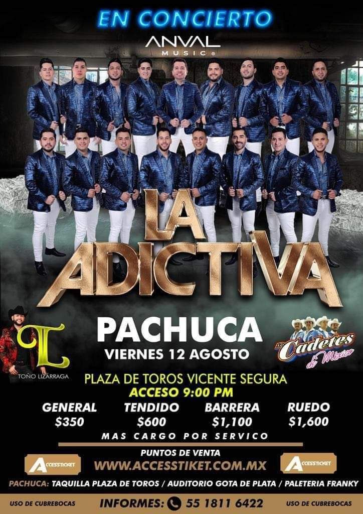 La Adictiva dará concierto en Pachuca