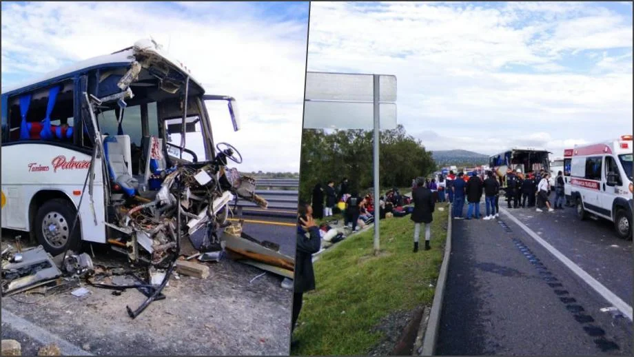 Autobús Con Turistas Impacta Contra Tractocamión En La México Tulancingo