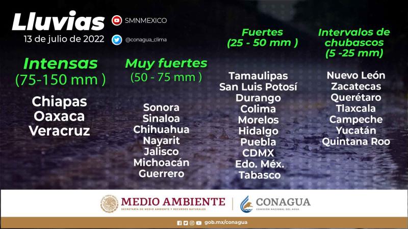 Onda tropical ocasionará fuertes lluvias en Hidalgo