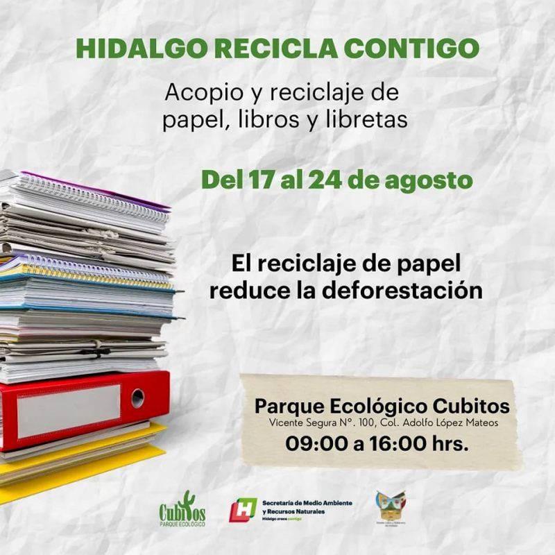 Abren centro de reciclaje de papel, libros y libretas en Pachuca