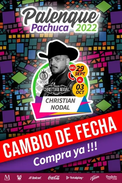 Cambia de fecha presentación de Christian Nodal en el Palenque de Pachuca