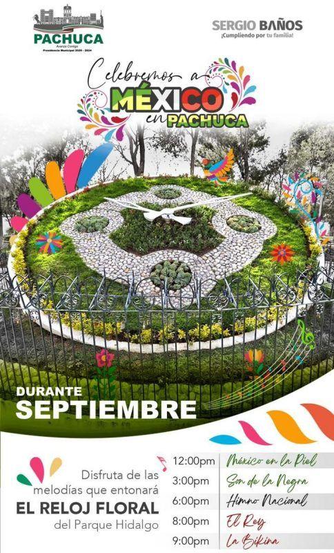 Este emblemático reloj floral de Pachuca entonará temas mexicanos