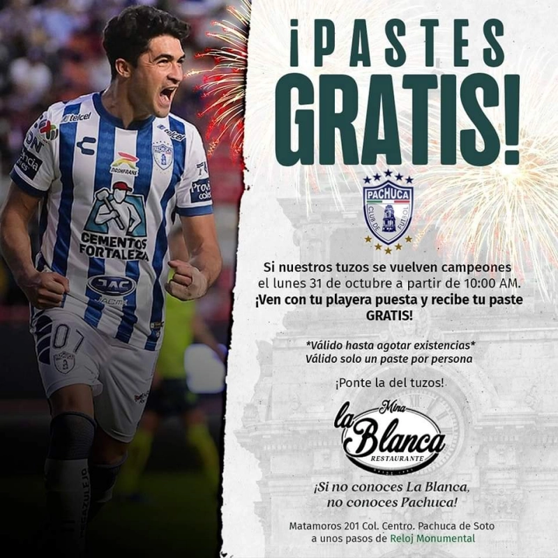 Pastes GRATIS si Pachuca es campeón