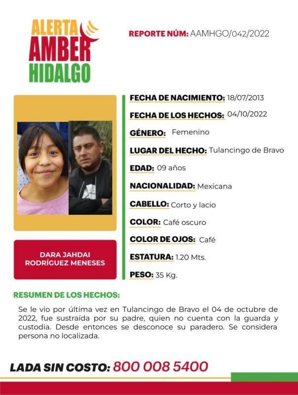 Alerta Amber: dos menores fueron sustraídas en Hidalgo